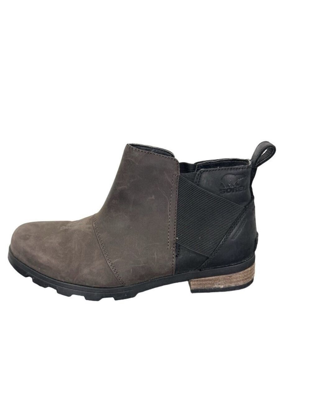 Sorel Emelie Chelsea Boot Sz 8.5 Women Suede Leather Waterproof Rain Winter Boho